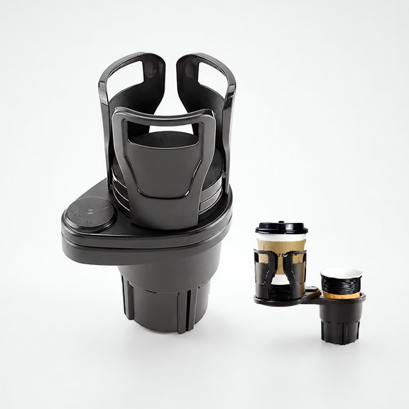Car Cup Holder Expander, Cup Holder Extender Adapter with Expandable Arm and Adjustable Base, Bottles in 2.9"- 5.9" Black
