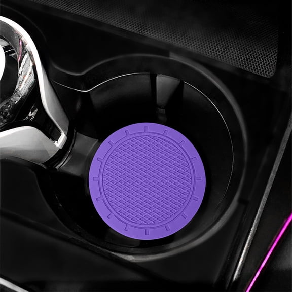 Car Cup Holder Mat 2 Pack - Rubber Honeycomb Non Slip Coaster Pad for Cars - Waterproof Heat Insulation Protector for Drinks, Coffee, Water Bottles - Interior Accessories for Auto Vehicle Truck