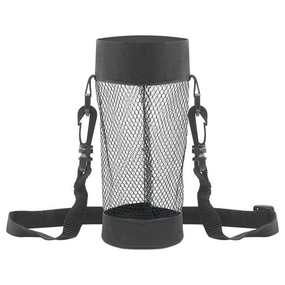 Car Cup Holder Mesh Bag With Adjustable Strap For Portable Beverage Carrier
