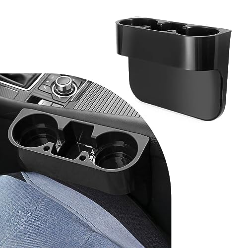 Car Cup Holder,Multifunctional Portable Center Console Armrest Storage Box Cup Holders,Vehicle Seat Gap Organizer for Mug Bottle Cell Phones Keys Coffee Coasters Cards (Black)