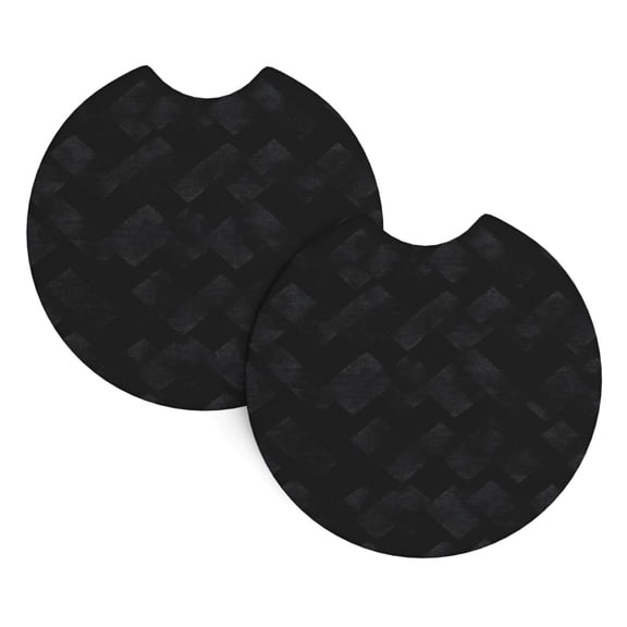 Car Cup Holder Pads 2 Pack Neoprene Coasters For Car Interior Non-Slip Waterproof Protectors Fit For Car Truck Suv Black Houndstooth Vintage Texture_1
