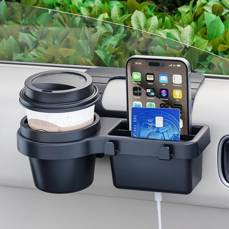 Car Cup Holder Phone Mount Tray Side Door Window Storage Barrel Pocket ...