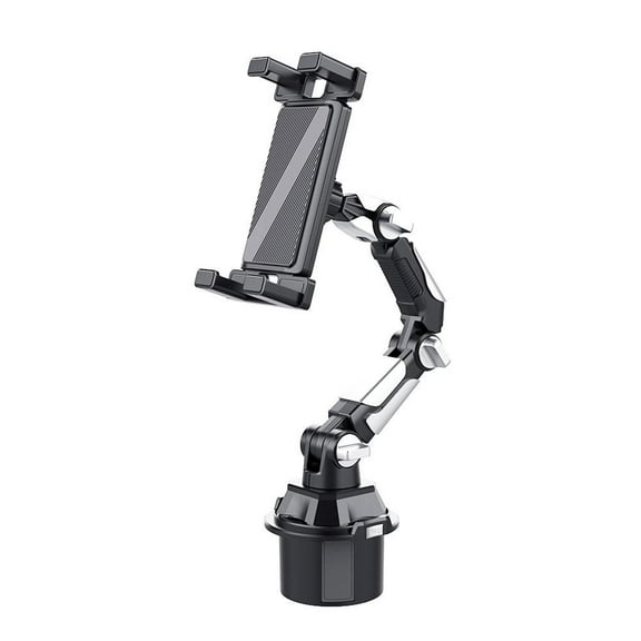Car Cup Holder Tablet & Phone Mount, Universal Stand with Adjustable Long Arm,