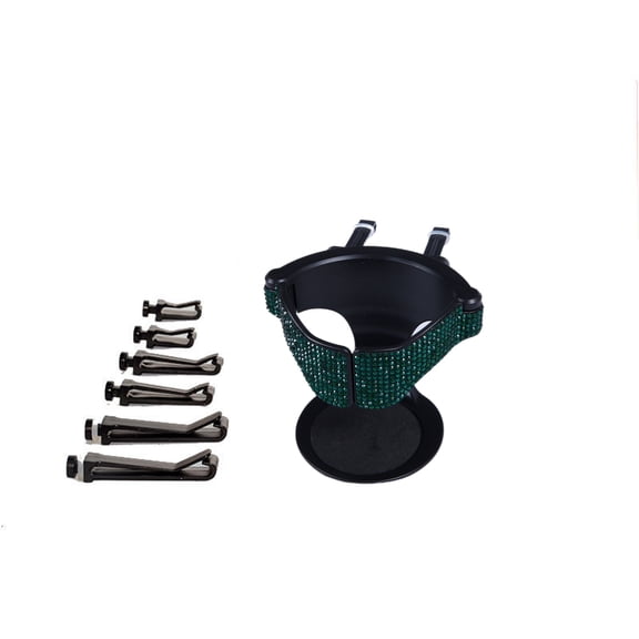 Car Cup Holder Vent Rhinestone Cup Holder Multifunctional Teacup Drink Holder Car Interior Accessories Green