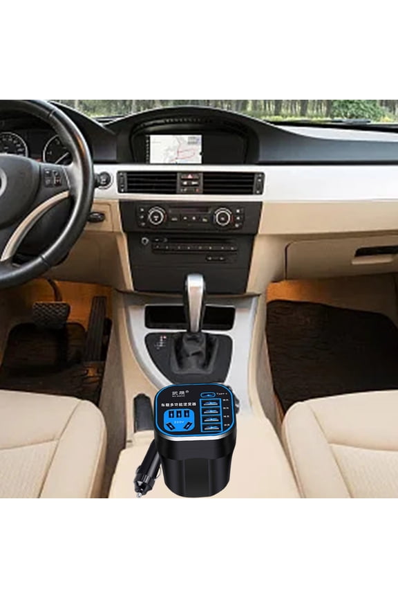 Car Cup Innverter Universal 12v/24v Car Van To 220w Converter Socket Charger With Ciigarette Lighterr