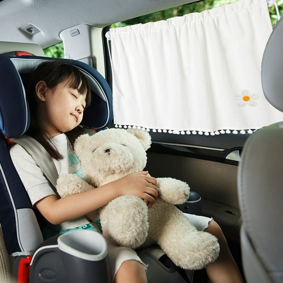 Car Curtain Shading Cloth, Cute Interior Accessories Sunshade, Sunscreen Heat Insulation, 2 Powerful Suction Cups, Adjustable Fit 99% Car Sizes, Rear Side Window Use