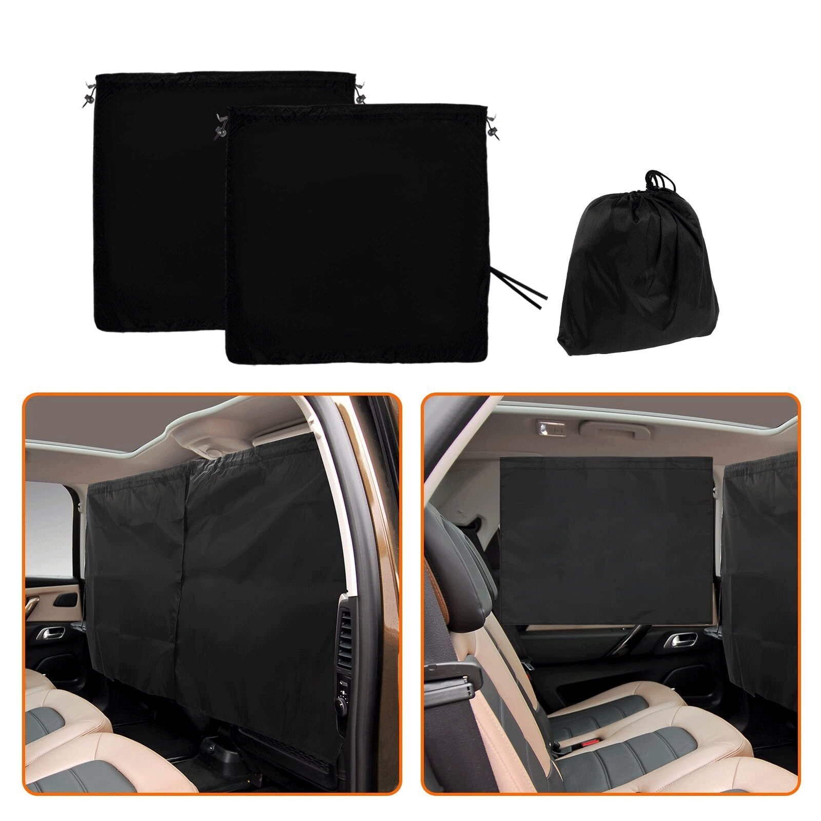 4pcs Car Privacy Curtain Set Window Shade Privacy Travel Nap Night Car Camping Detachable Simple Curtain Auto Van Sun Shades - 34