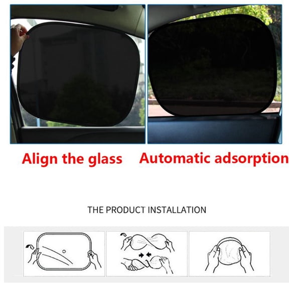 NIAIZEK Car Back Seat Window Sunshade 1 Pair Black UV Lightweight Static Mesh Side Window Cover