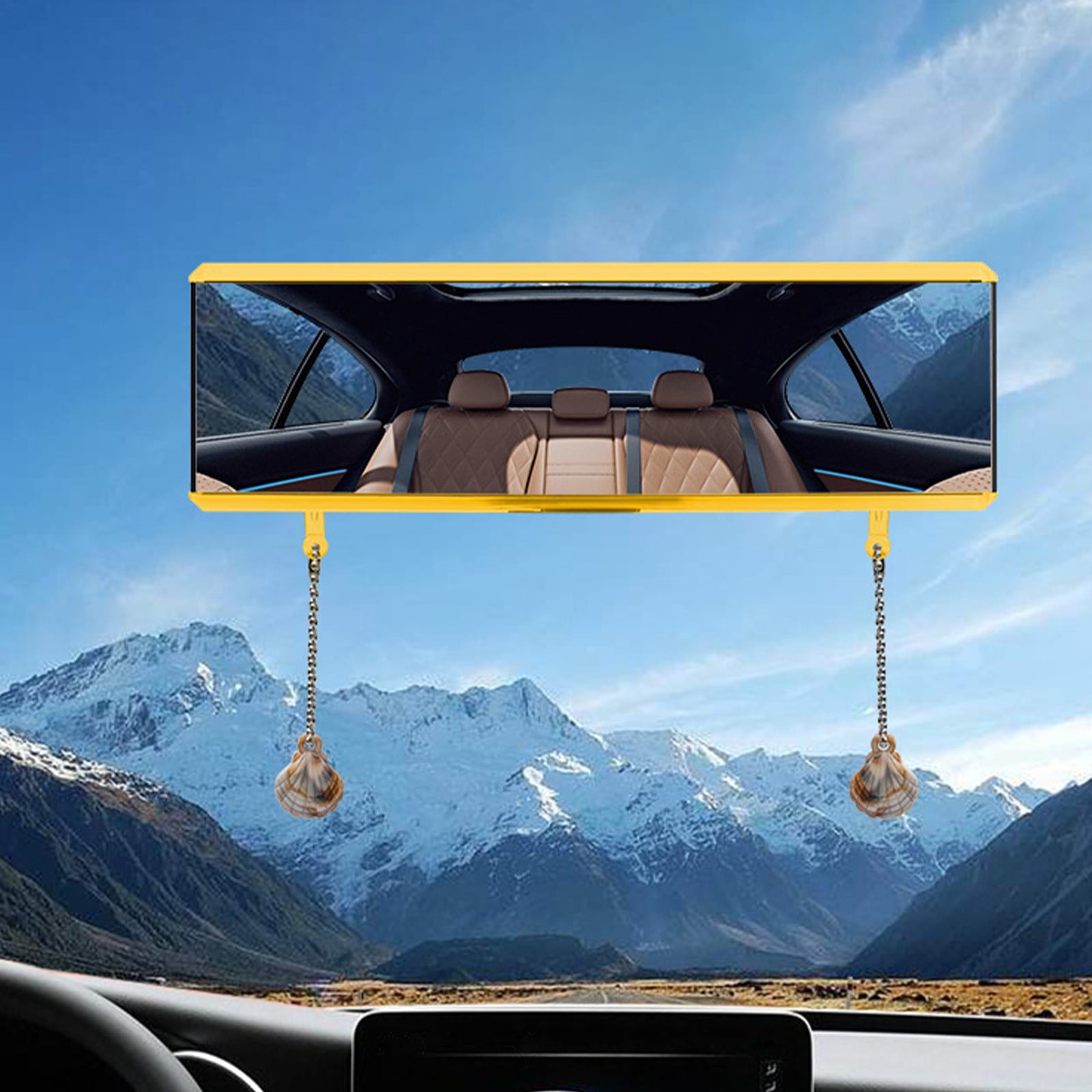 Car Curved Rearview Mirror 360 Degree Rotatable Adjustable Car Suction ...