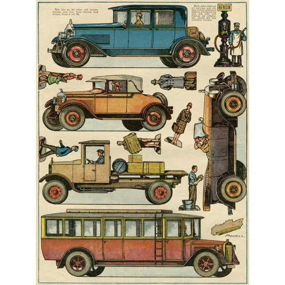 Car Cut-Outs Poster Print By Mary Evans Picture Library (18 X 24)