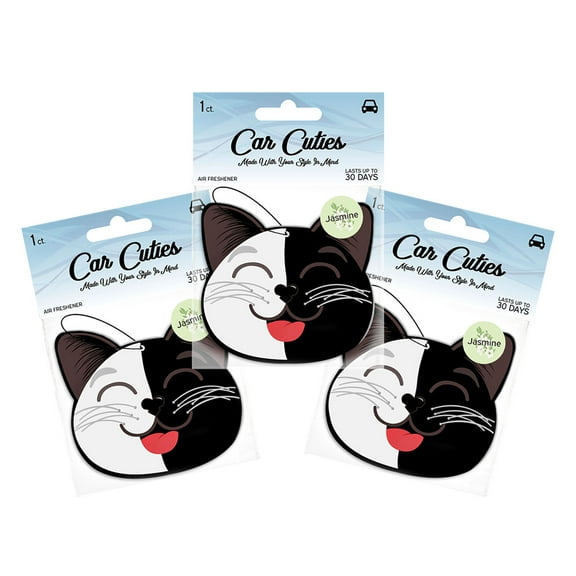 Car Cuties - Cute CAT Car Air Fresheners, Jasmine Scent - Pack of 3