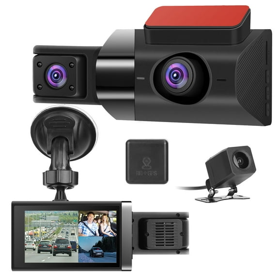 Car DVR Dash Cam TeqHome 2K Full HD Car Video Recorder Dashcam with Night Vision 140 Angle GPS G-Sensor Loop Recording Parking Monitor