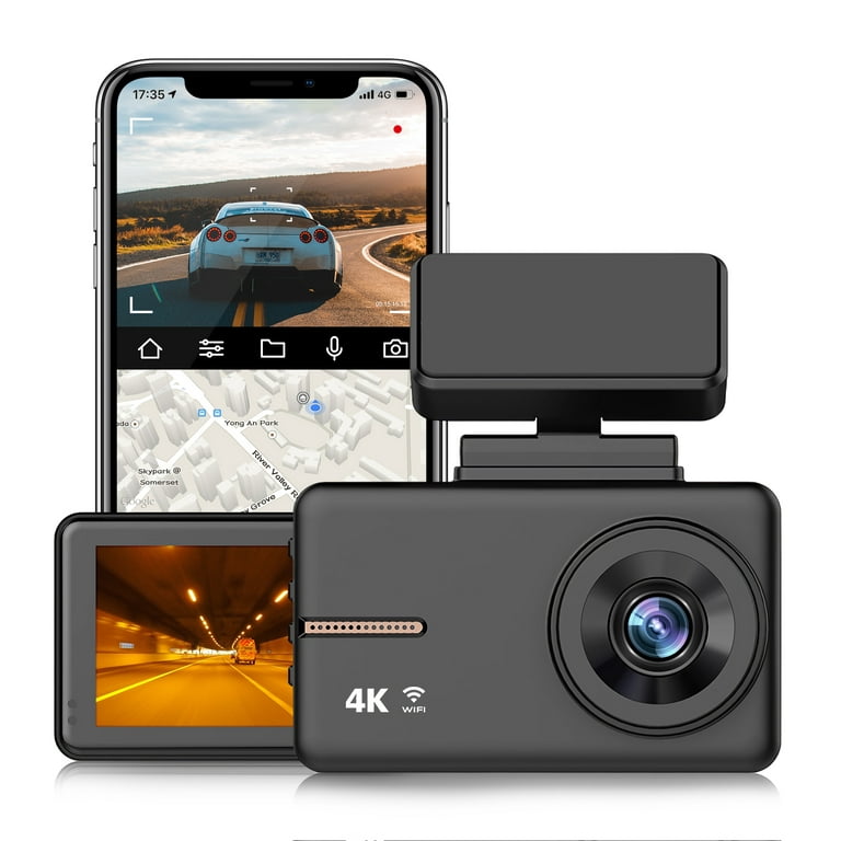 Car Dash Cam Front and Rear, 4K/2.5K Full HD Dash Camera, Built-in Wi-Fi  GPS, 3 IPS Screen, Night Vision, 170°Wide Angle, WDR, Accident Lock, Loop  Recording,24H Parking Mode, Motion Detection 