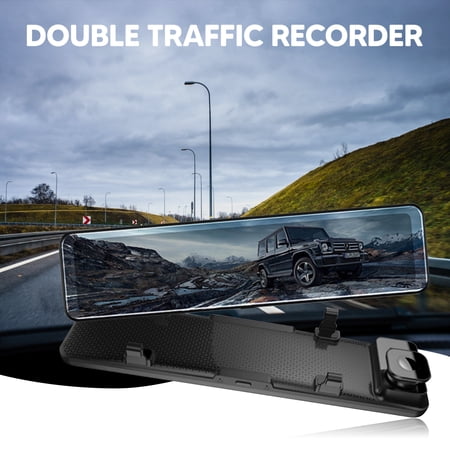 Car Dash Cam Rear View Mirror Camera Waterproof 4K 12" Touch Screen DVR Video Recorder Night Vision G-Sensor Motion Detection