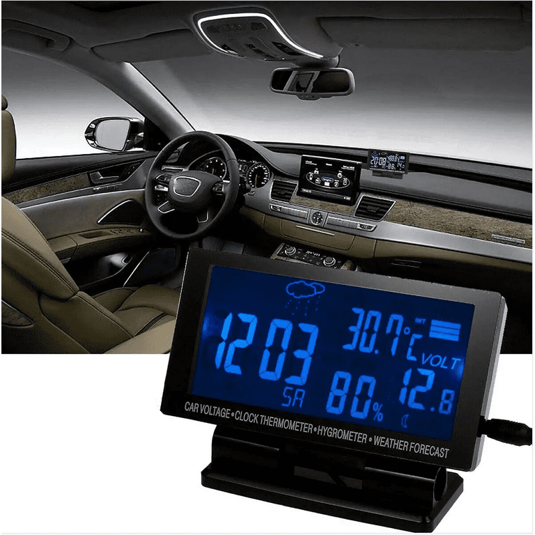Car Temperature Clock Universal Auto Dashboard Digital Clocks with  Blacklight And LCD Screen Adjustable Vehicle Temperature Gauge Support  12h/24h Transformation Modes-Thermometer Voltmeter C price in UAE,   UAE