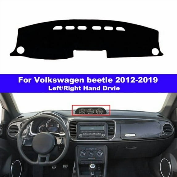 Leather Car DashMat Dashboard Protects Cover Carpet For VW Volkswagen beetle 2013 - 2019 Black