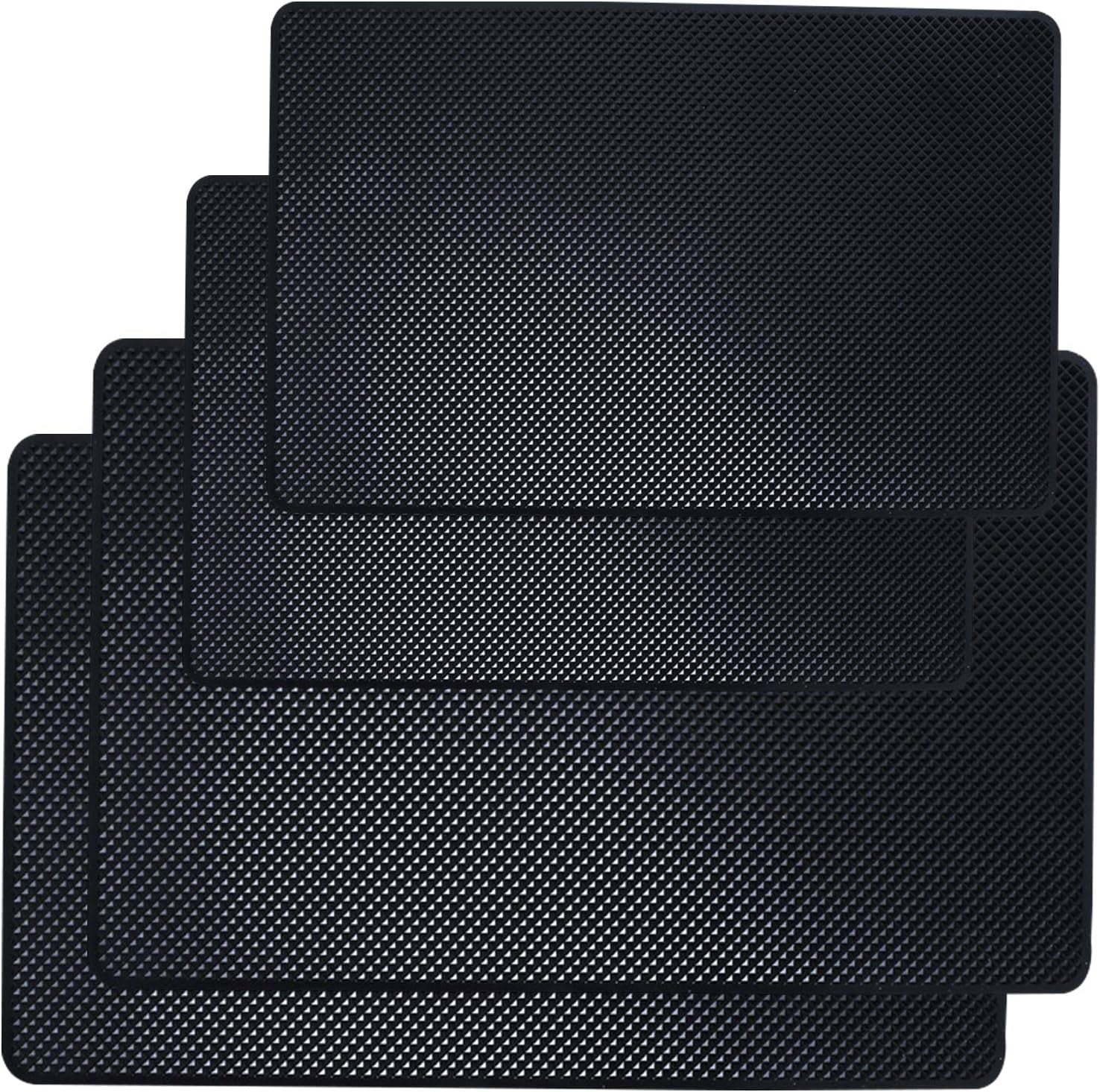 Car Dashboard AntiSlip Mat, 4 Packs 10.5" x 5.7" and 8" x 5.1" Sticky