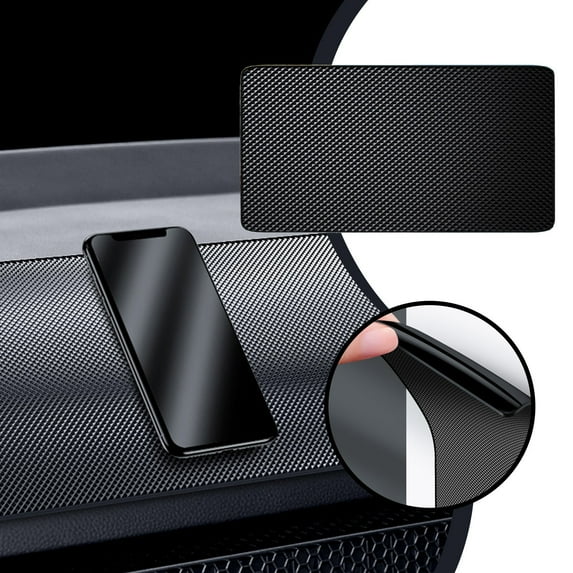 Car Dashboard Anti-Slip Rubber Pad, Universal Non-Slip Mat for Phones, Sunglasses & Devices, PVC Material, Heat & Waterproof, Stylish Lattice Pattern, Washable & Reusable, for Car, Bathroom & Office