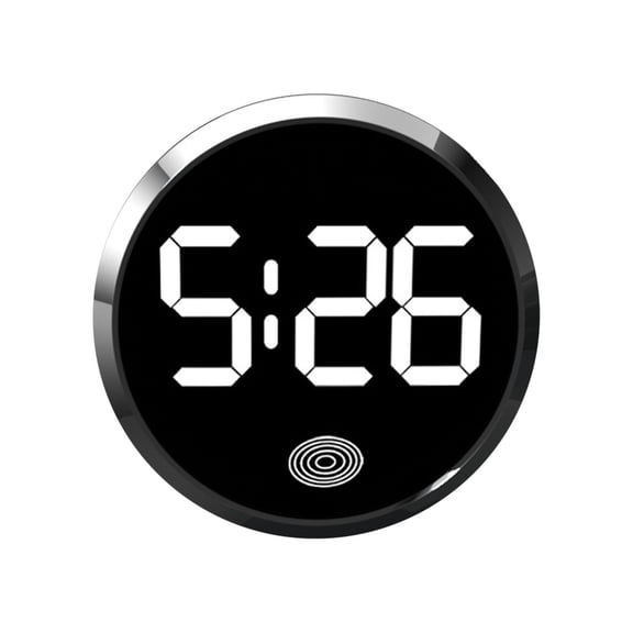 Car Dashboard Clock Small, Stick On, Touch-Activated, LED Time Digital Display for Car, Boat, Bike, Truck (Silver)