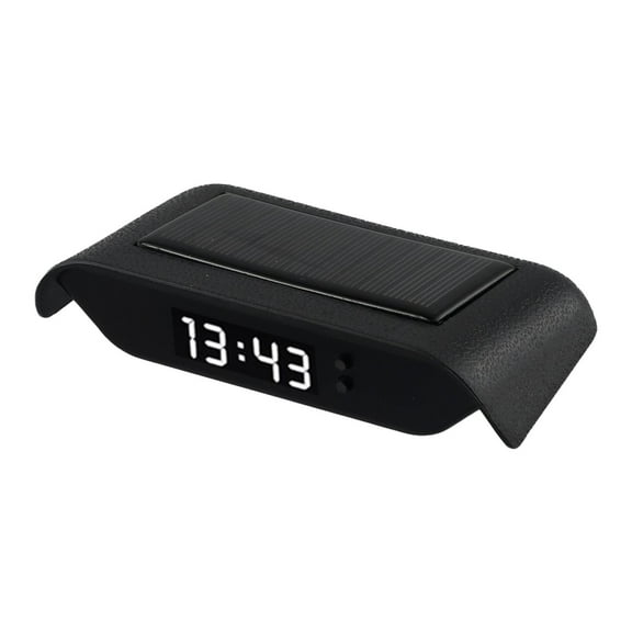 Car Dashboard Clock Thermometer Stick-On Digital Watch 24-Hour With Night Light