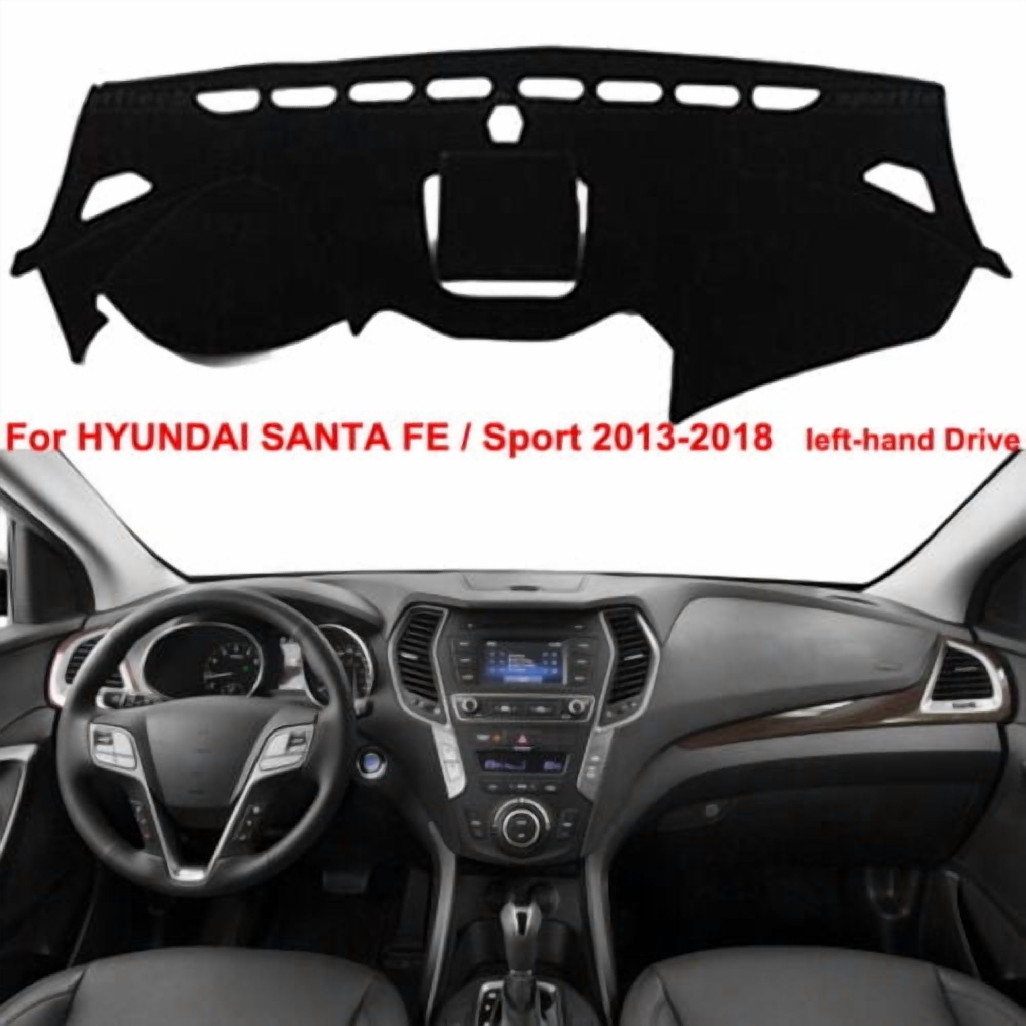 Car Dashboard Cover Dash Dashboard Mat Fit for HYUNDAI SANTA FE/Sport 2013-2018