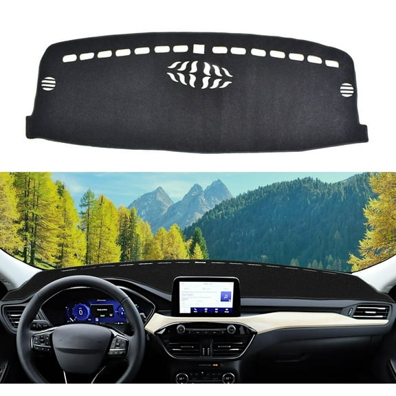 Car Dashboard Cover Dash Mat Non-Slip Protector Black For Ford Escape 2020-2026