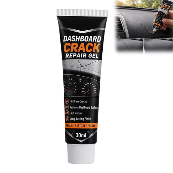 Car Dashboard Crack Repair Gel, Plastic & Vinyl Repair Filler, Dashboard Restorer for Car Interior, Plastic Trim Repair for Cracks, Scratches and Surface Imperfections (1PC)