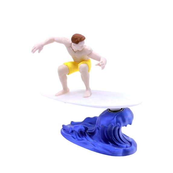 Car Dashboard Decorations Car Decorations Interior 3D Printed Surfer Dude Figurine Blue Base Car Ornament Surfboard Decor Beach DecorforCar Interior Yellow Single Pack