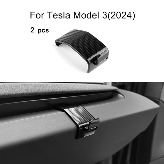 Car Dashboard Hook for 2024 Tesla Model 3 Premium Interior Upgrade High-Quality ABS 2pcs, Black