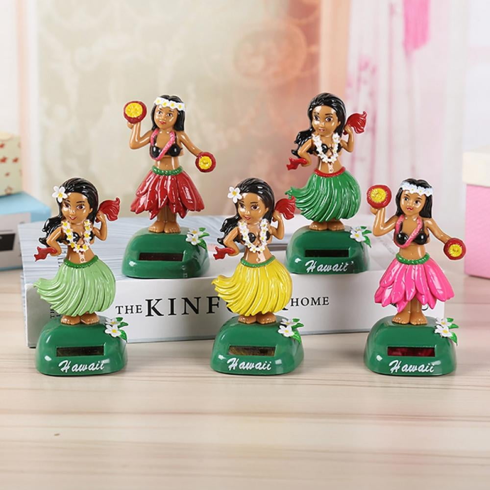 Car Dashboard Hula Dancer Figurine Bobble Shaking Head Doll Solar