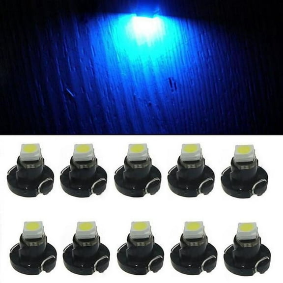Car Dashboard Light T3 SMD LED Bulb 10 Pack Twist-Lock Instrument Cluster Panel Gauge Low Power Shock Proof Long Life 12-14V Universal Replacement for Vehicle Interior Lighting