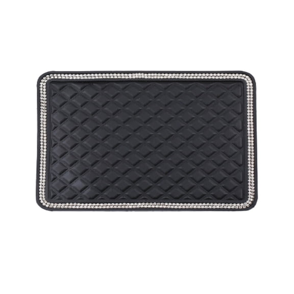 Car Dashboard Mat Car Dashboard Mat Non-Slip Phone Holder with Rhinestone Decoration Diamond Pattern Anti-Slip Pad for Mobile Navigation Instrument Panel Storage Perfume Seat Car Interior Accessory