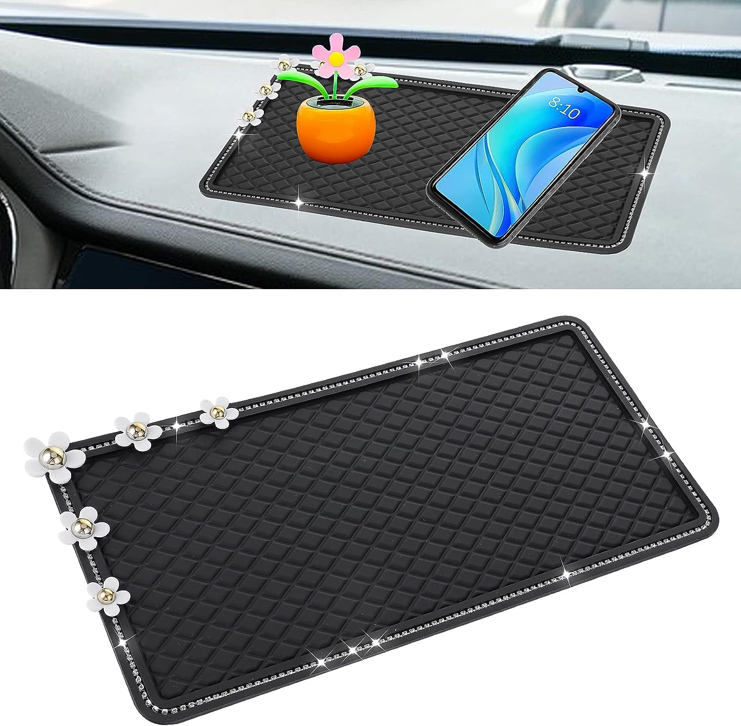 https://i5.walmartimages.com/seo/Car-Dashboard-Non-Slip-Mats-Glitter-Bling-Crystal-Pad-Universal-Anti-Sticky-Gel-Washable-Storage-Tray-Cell-Phone-Key-Sun-Glasses-Daisy_89f787d2-d275-479a-bb59-9dc457c59e63.8677fd1a33f8b0d612eed9790df18f2a.jpeg