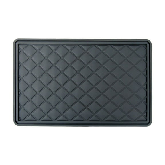 Car Dashboard Non Slip Pad, Mobile Navigation Holder, Multifunctional Car Storage Mat with Perfume Seat, High Temperature Resistant Leather, Black 29.5x14.5x0.5 cm