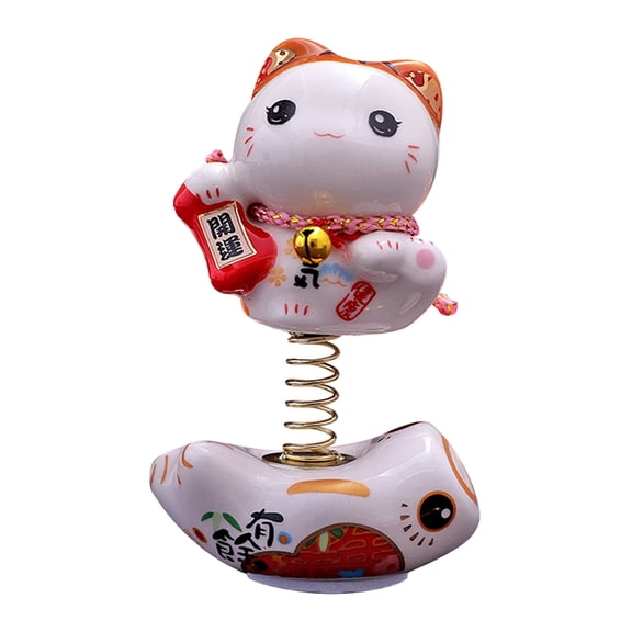 Car Dashboard Ornament Spring Cat Ornaments Cat Auto Accessories Traditional Auspicious Spring Cat Car Driver Cab Interior Accessories Lucky Decoration Type E