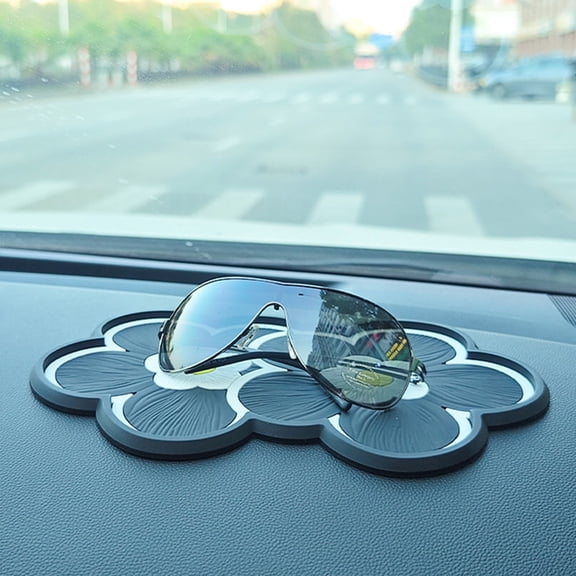 Car Dashboard Perfume Pad & Phone Holder-High-Temp Resistant Flower Cushion for Seat Storage