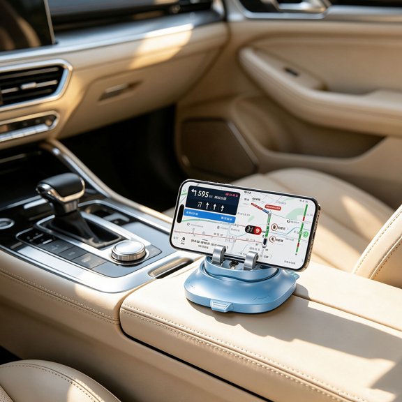 Car Dashboard Phone Holder Automobile Phone Mount With Nano Suction Base & Built‑in Parking Number Plate Rotatable Dashboard Phone Stand For Car Interior Navigation Phone Viewing