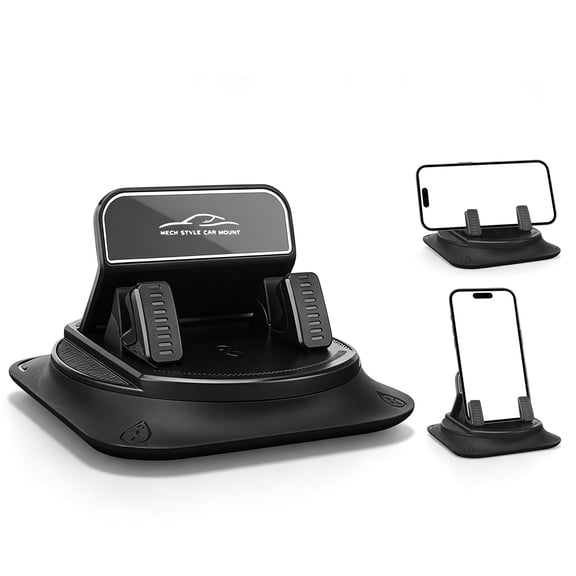 Car Dashboard Phone Mount Anti-Shake Support 360 Degree Rotation Holder Anti-Slip Fixing Center Console Stand Interior Accessory for Smartphones and Navigation Devices