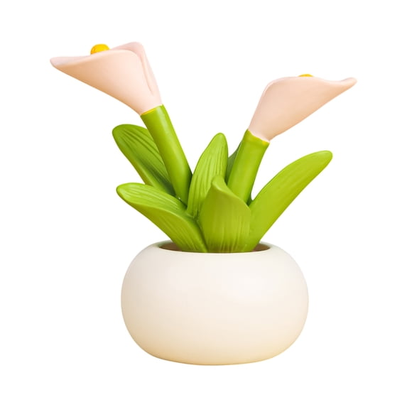 Car Dashboard Plant Resin Flower Pot Knick Knacks Mini Plant Figurines Decorations Gifts for Women, Car Desk Bookshelf Decor 1pc