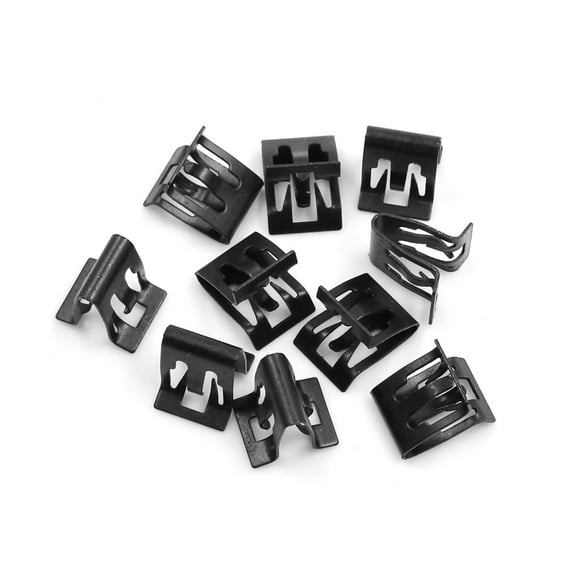 Car Dashboard Retainer Black Instrument Panel Metal Clips 14 x 14.5mm 10pcs