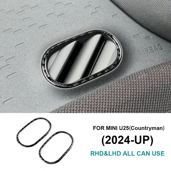 Car Dashboard Side Air Outlet Vent Cover Carbon Fiber Sticker for Mini U25 Countryman 2024 2025 Interior Trim Accessories.