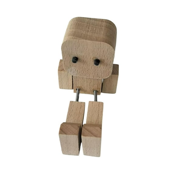 Car Dashboard Statue Wooden Man Ornament Funny Figure a Unique Holiday Gift for Home Office Bookshelf Cabinet