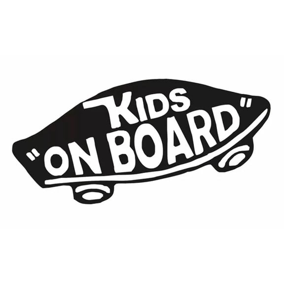 Car Decal Kids On Board Hand Prints 6 Inch Black Professional Sticker for Truck, Car, Tumbler, Cup, Laptop, Decor, Locker, Table, Window