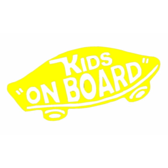 Car Decal Kids On Board Hand Prints 6 Inch Yellow Professional Sticker for Truck, Car, Tumbler, Cup, Laptop, Decor, Locker, Table, Window