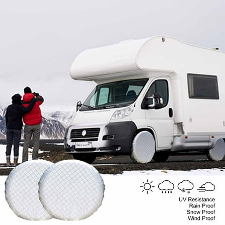 Car Decor, Tire Covers For RV Wheel 2 Pack Silvers Sun Protectors For Motorhome Boating Trailer Van, Women Gifts