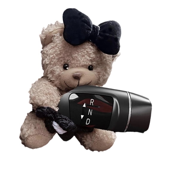 Car Decoration Adorable Plush Bear Dashboard Decoration Steering Column Adornment For Turn Signals Wiper Rearview Reflector