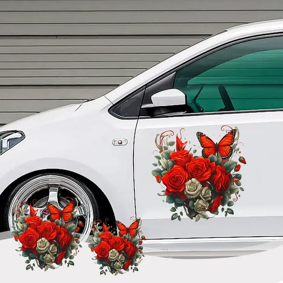 Car Decoration Stickers Car Decals Stickers For Outside Of Car Romantic Rose Wall Stickers Bathroom Tiles Waterproof Stickers Clearance Under 10$!