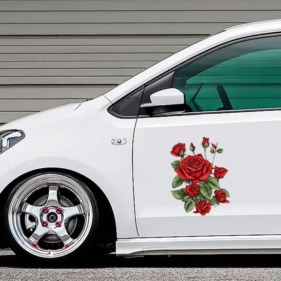 Car Decoration Stickers Romantic Rose Wall Stickers Bathroom Tiles Waterproof Stickers
