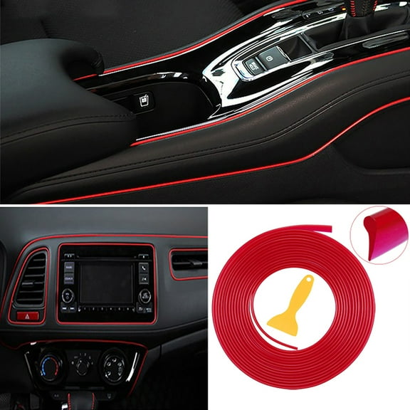 Car Decoration Strip Auto Dashboard Filler Strip Car Center Console Edge Interior Line Strip Vehicle Modification Trim 5m
