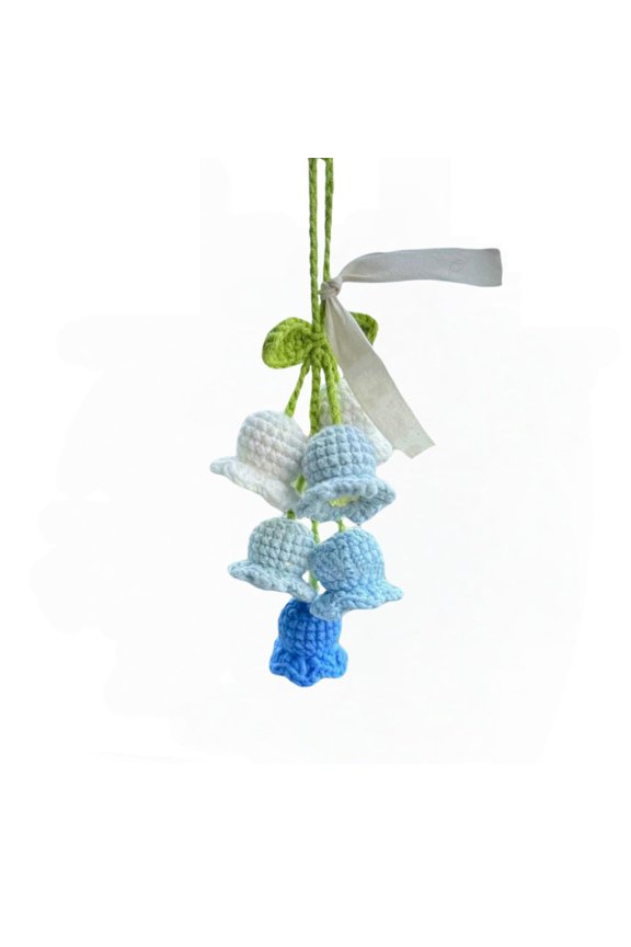 Car Decorations Car Hanging Ornaments, Crochet Flowers Bag Charms Decor Cars Rear View Mirror Accessories Hand Knitted Crochet Flower Decor, for Room Backpack Keychain Decoration Pendant